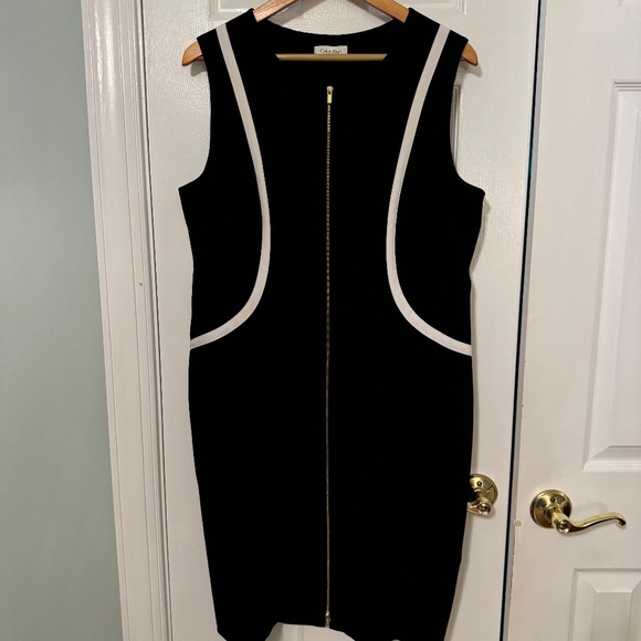 Calvin Klein Bodycon Zip Front Sheath Dress - Picture 1 of 6